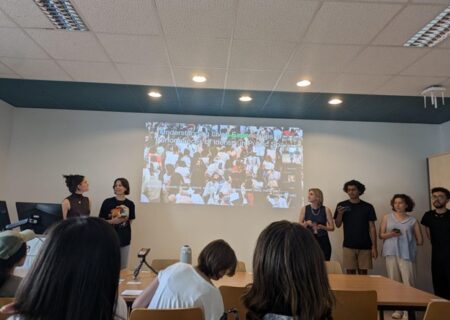 Figure 3: Photograph of students presenting on Topic 4