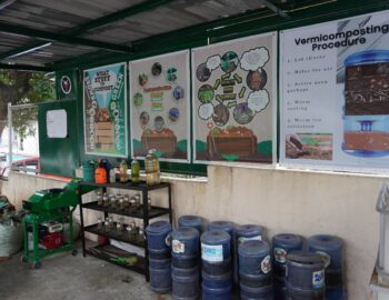 The composting section at a local Quezon City district’s urban farm where youth and their parents learn how to use biowaste from their homes and local markets, to create healthy fertilizer.