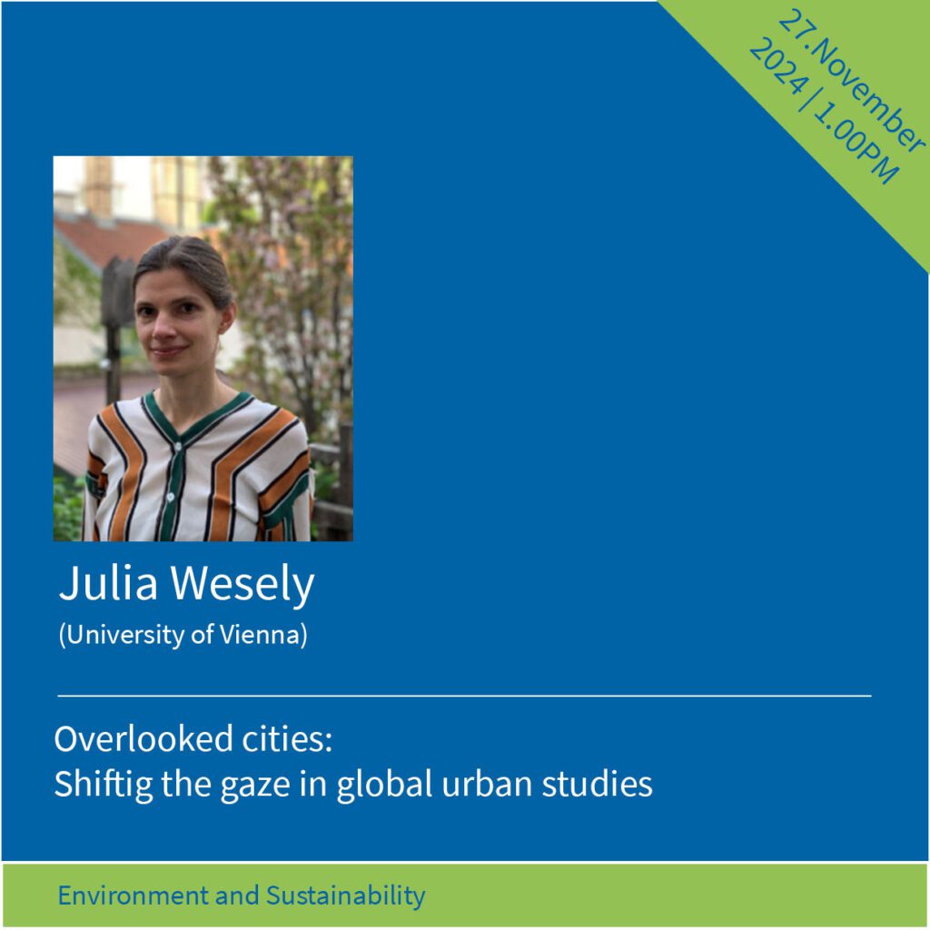 This time with Julia Wesely on 'Overlooked cities. Shifting the gaze in global urban studies.'
Register here and join the discussion!